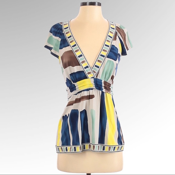 BCBGMaxazria Multicolor Abstract Print Top - Picture 1 of 12